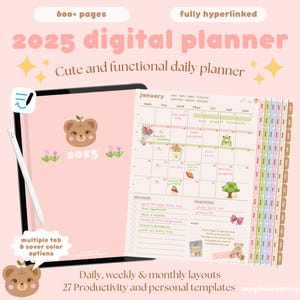 2025 Digital Planner | Portrait iPad Planner | Cute Digital Planner| GoodNotes Planner | Weekly & Monthly Planner | Daily Digital Planner
