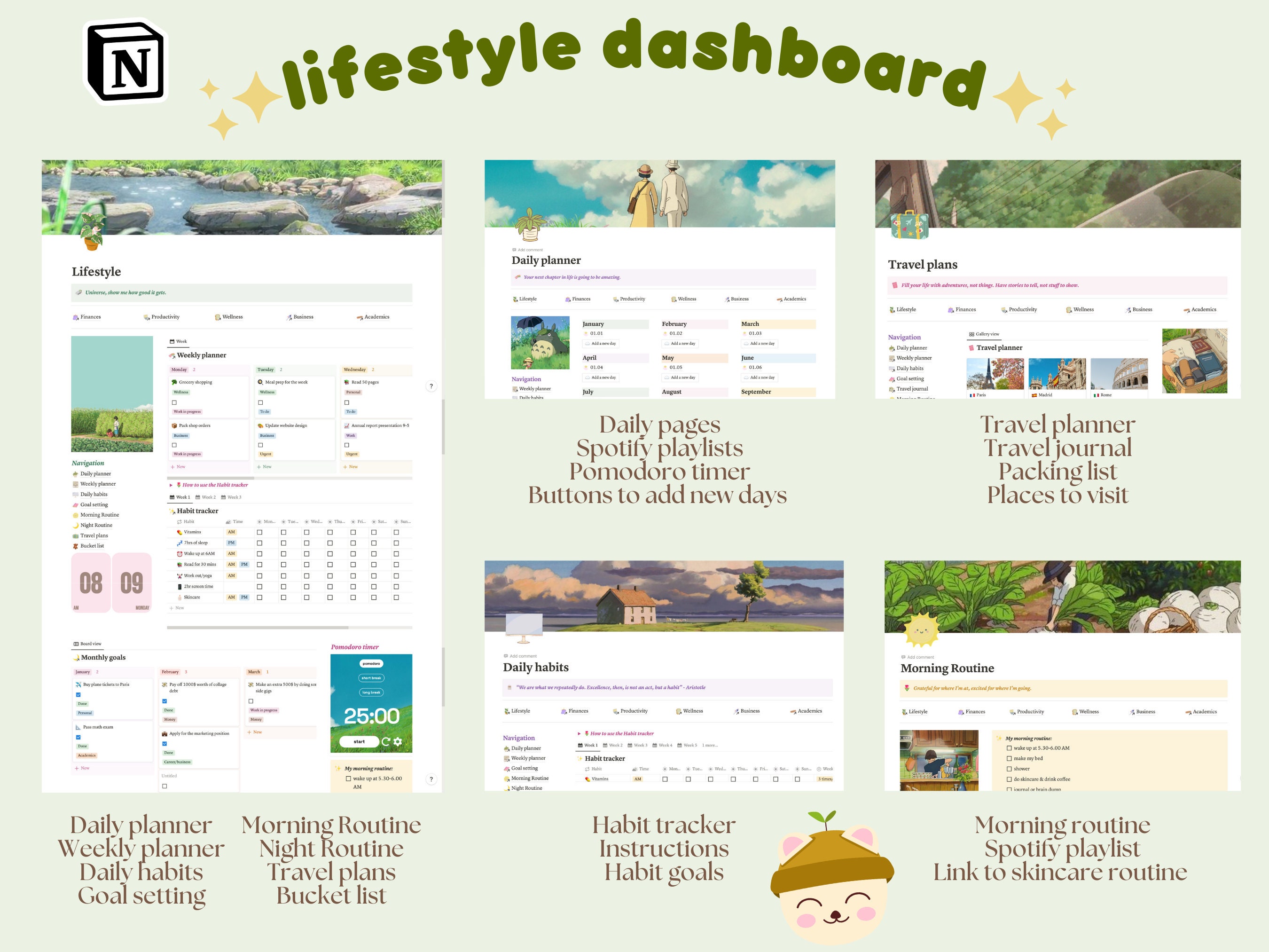 All in One Notion Template | Aesthetic Ultimate Life Planner | Cute ...