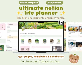 All in One Notion Template | Aesthetic Ultimate Life Planner | Cute Notion Extended Life Planner | Personal Notion Dashboard