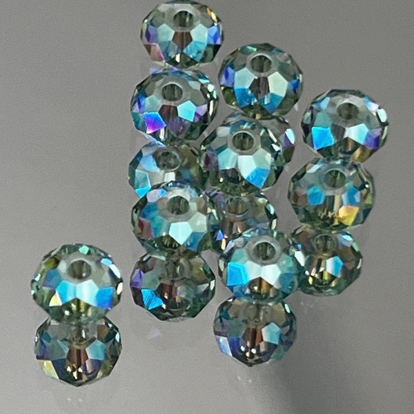 Swarovski Crystal Beads - Rondelle Crystal Beads - Erinite Shimmer 2X - 6x4mm - AMAZING! - PKGS of 12, 24 & 48 Beads (#295)