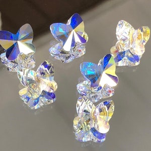 Swarovski Crystal Beads - Butterfly - Crystal AB - Choose 6, 8 & 10mm - Crystal Butterfly Bead- Vertical Bead - PKG 12 or 24 Beads (#541)