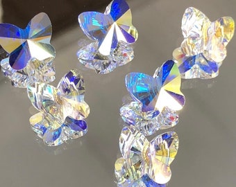 Vintage Daniel Swarovski Paradise Green Crystal BUTTERFLY BROOCH