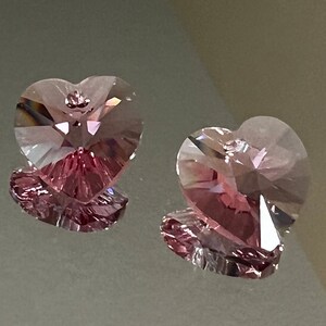 Swarovski Crystal Beads - 18mm Heart Pendants - Light Rose - Pink Crystal Heart - Top Drilled - Packages of 1 or 2 Hearts (#193B) bild 2