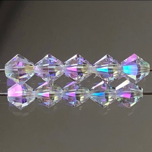 Swarovski Crystal Beads - SPECTACULAR!!- Choice of 3mm or 4mm Bicone Crystal Beads - Crystal Shimmer 2X - Packages of 12, 24 & 48 Beads#137)