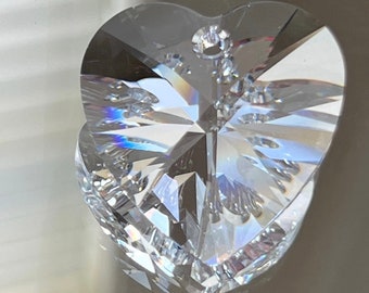 Swarovski Crystals - Crystal Heart Pendant - Choice 10mm Crystal Clear Heart - Top Pendant Drilled - (#854)