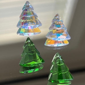 Celestial Crystals - Crystal Drops - 15x13mm Crystal Tree Drops - Choice of Clear AB or Leaf Green - Sold in Pairs (#130)