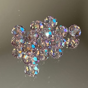 Swarovski Crystal Beads - 6x4mm Faceted Lt Amethyst Shimmer 2x Rondelle Beads - SUPER BLINGY! - Packages of 6 or 12 Beads (#682)