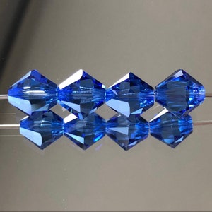 Swarovski Crystal Beads - Choice of 3, 4, 5, 6, 8mm Blue Crystal Beads - Sapphire Blue - Crystal Bicone Beads - Pkgs of 12, 24, 48 (#269)
