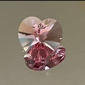 Swarovski Crystal Beads - 18mm Heart Pendants - Light Rose - Pink Crystal Heart - Top Drilled - Packages of 1 or 2 Hearts (#193B) bild 6