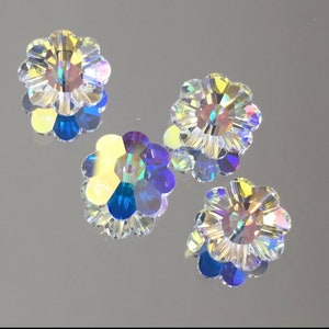 Swarovski Crystal Beads - 6, 8, 10, 12mm Margarita Crystal Flowers - Swarovski Crystal AB - Crystal Spacers - Pkgs of 12 or 24 Beads (#849)