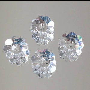 Swarovski Crystal Beads - Choose 6, 8, 10 or 12mm Margarita Flower Beads - Crystal Clear - Packages of 12 or 24 Beads (#435)