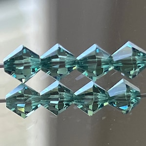 Swarovski Crystal Beads - Choice of 4mm & 6mm Green Crystal Bicone Beads - Erinite- Crystal Beads - Pkgs of 12, 24, 48 (#494)