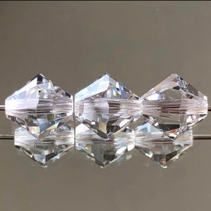 Swarovski Crystal Beads - 3, 4, 6, 8, 10mm Clear Crystal Beads-Crystal Clear - Bicone Beads -Clear Spacer Beads - Packages 12,24,48(#842B)