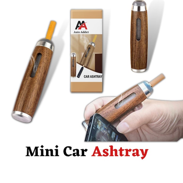 Car cigarette holder mini Ashtray dust free ashtray for car and home wooden car smoking gadget for car