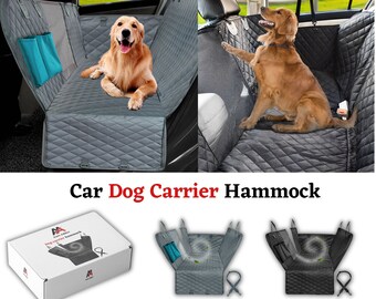 Car Dog carrier hammock, waterproof seat cover, protection, saftey back seat carrier, pet travel kit