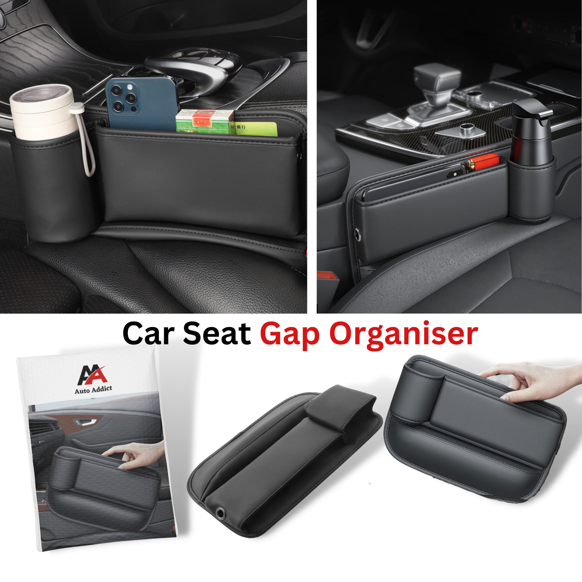 Universal Car Seat Gap Catcher Organizer & Pocket Catcher Caddy - Space  Saving Car Seat Gap Filler Stop Items from Falling Between Console and Seat  - Car Crevice Storage Box -Pink, 2PC 