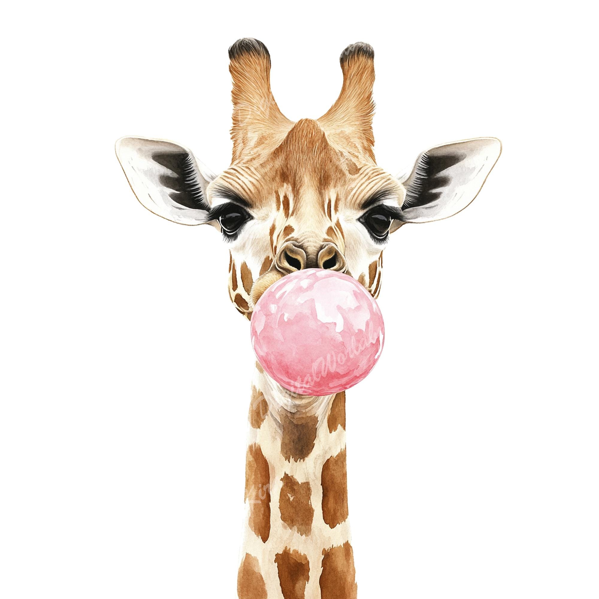 Giraffe with bubble - Etsy México, image size:2000x2000
