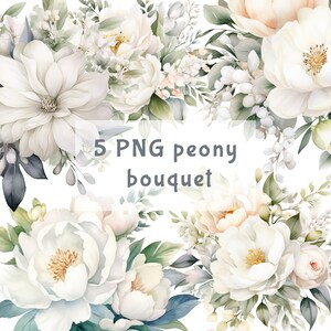 watercolor flowers, watercolor peonies, digital flowers, bouquet watercolor, bouquet of peonies, vintage peonies, beautiful peonies