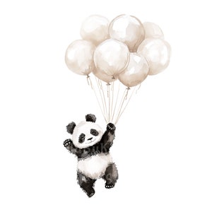 Panda Png ClipArt - Baby Shower Digital Illustration, Baby Birthday Art PNG, Neutral Balloon PNG, Personalized Art, Custom Commission