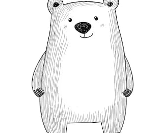 Polar Bear Png - Digital Downloads, Custom Illustration, Baby shower clipart, PNG Clipart, Cute illustration PNG, Simple Illustration