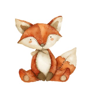 Süße Fuchs Clip Art - Druckbare PNG, Kinderzimmer Dekoration, Baby-Dusche-Kunst, Baby Fuchs Illustration, Benutzerdefinierte Aquarell, Waldkunst