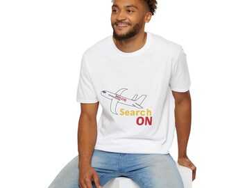 MH370 Seach On T-Shirt - Unisex Softstyle Tee, Aviation Apparel, Summer Casual Wear