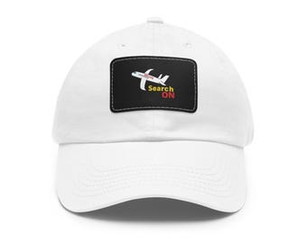 MH370 Búsqueda en gorra: Gorra de sarga china con parche de cuero