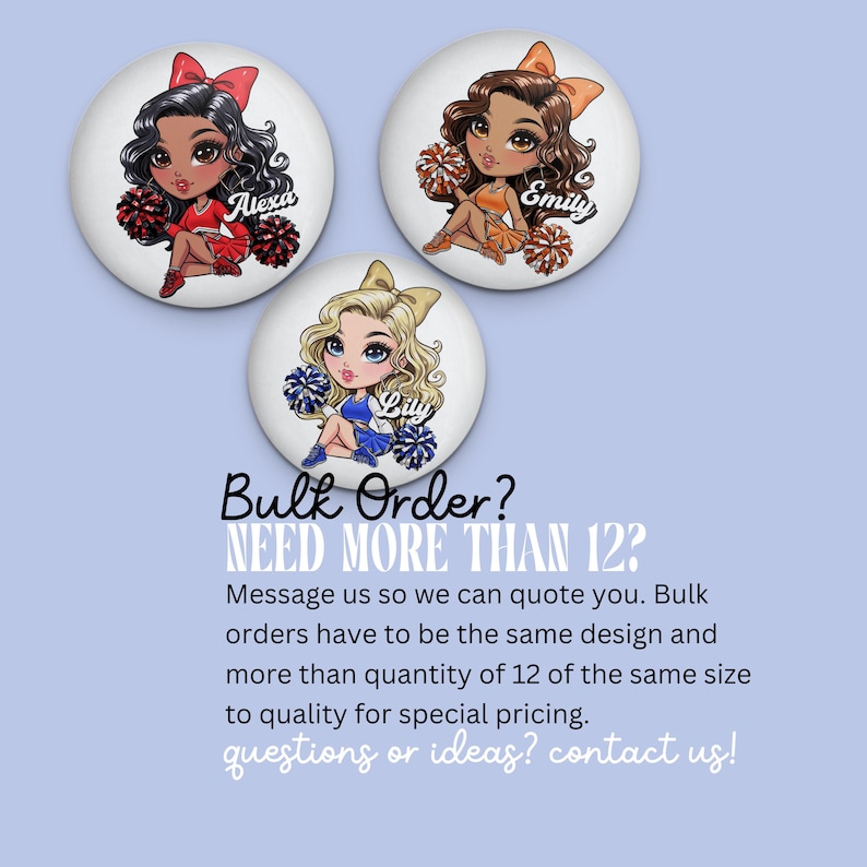 Custom Cheerleader Button - Personalized Team Spirit Pin - Build Your ...