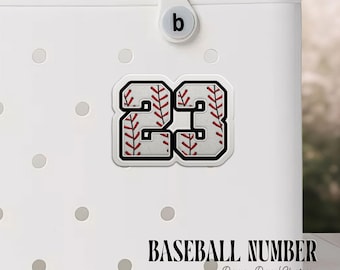 Baseball Number Bogg Charm, Baseball Jersey Number Charm, Baseball Bag Accessory, Player Number Charm, Team Gift