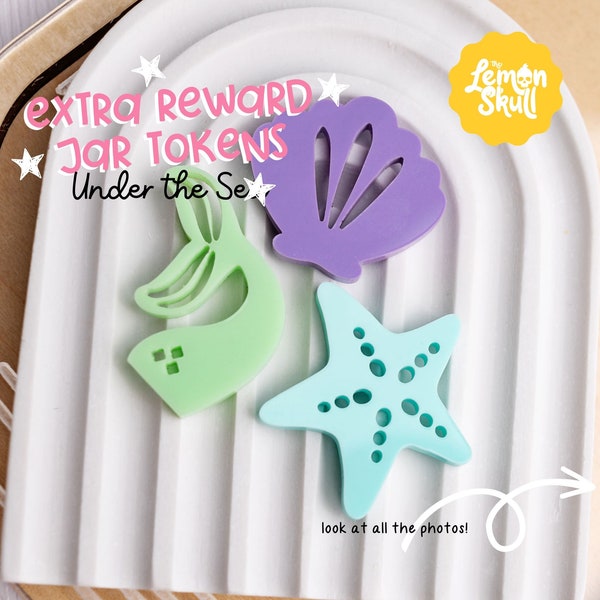 Under the Sea Extra Reward Jar Tokens  - Mermaid Tokens - Starfix Tokens - Shell Tokens - Chore Tokens - Star Jar Tokens