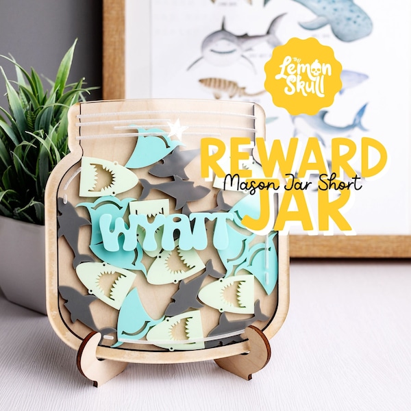 Kids Reward Jars - Short Mason Jar Classroom Positive Reinforcement - Custom Star Jar With Tokens - Reward System - Reward Chart for Kids