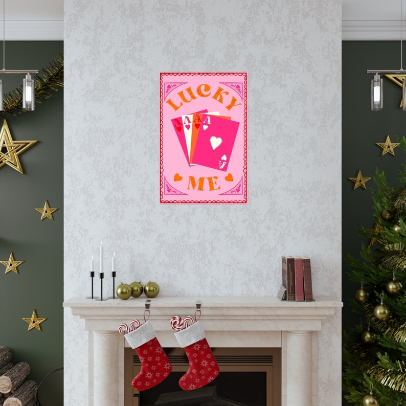 Lucky Me Poster, Pink Playing Card Poster, Taylor Swift Poster, Pink Poster, Wall Decor, Barbie Art, Pink Wall Art, Preppy Wall Art image 7