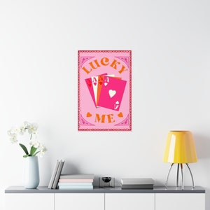 Lucky Me Poster, Pink Playing Card Poster, Taylor Swift Poster, Pink Poster, Wall Decor, Barbie Art, Pink Wall Art, Preppy Wall Art image 8