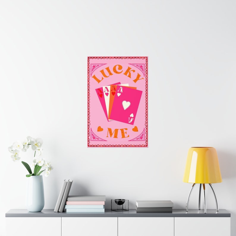 Lucky Me Poster, Pink Playing Card Poster, Taylor Swift Poster, Pink Poster, Wall Decor, Barbie Art, Pink Wall Art, Preppy Wall Art image 8