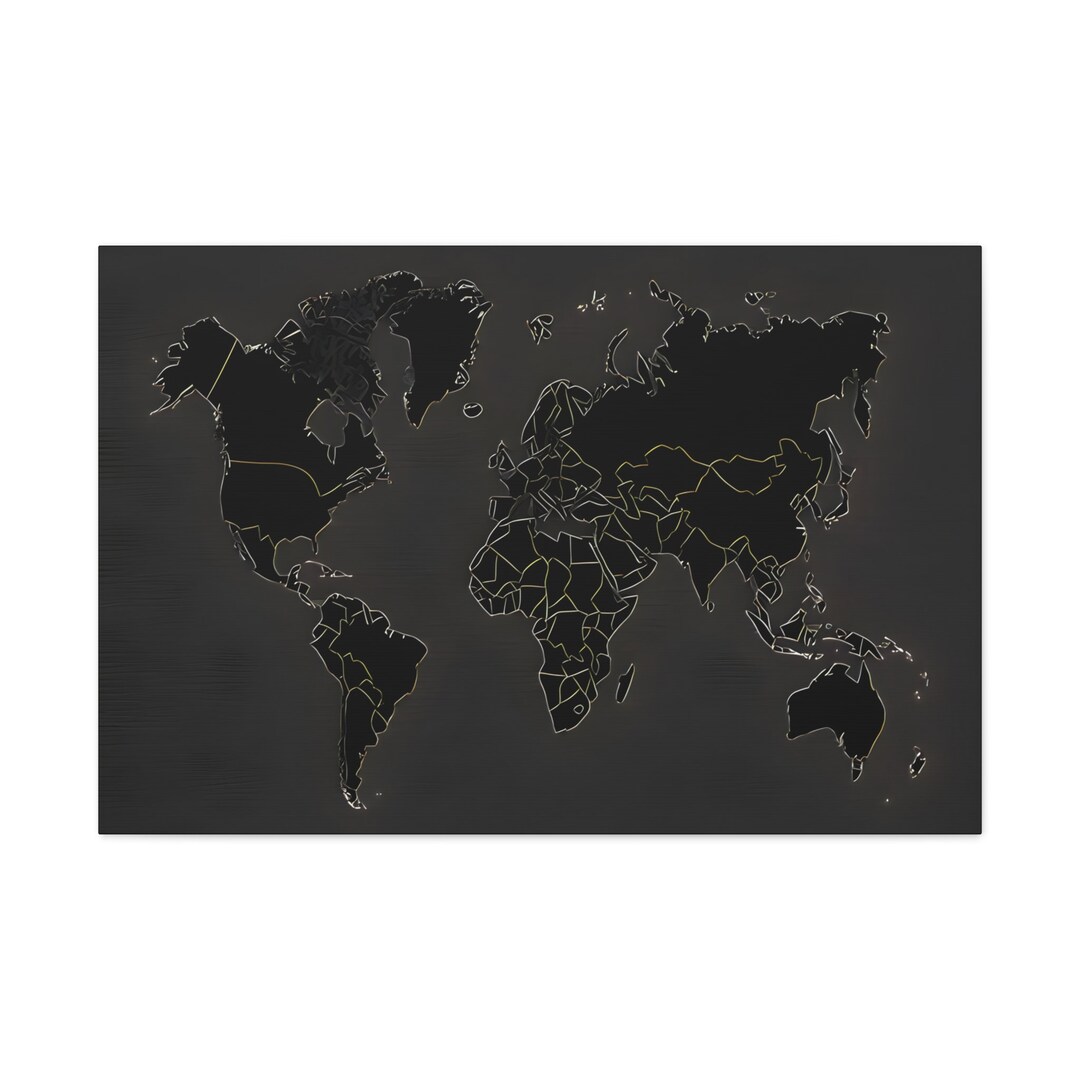 World Map Canvas World Map Wall Art Wall Hanging World Map Art Etsy