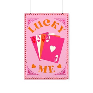 Lucky Me Poster, Pink Playing Card Poster, Taylor Swift Poster, Pink Poster, Wall Decor, Barbie Art, Pink Wall Art, Preppy Wall Art image 9