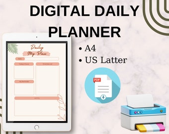Aesthetic planner | Daily planner | that girl | Goodnotes goals planner. Minimalist Daiy Girl Planner PDF A4 US Latter Planner Pan Program