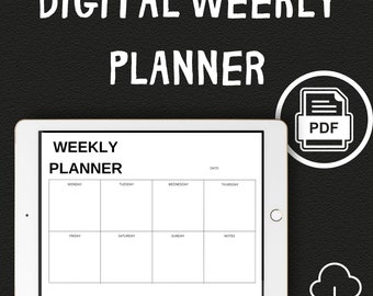 Minimalist Weekly Planner, Printable Daily Planner TemplateII Weekly Schedule To Do List Printable, A4 & Letter, Monday/ Sunday Start PDF