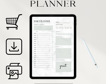 Daily Planner Printable, Hourly Planner, Work Day Schedule, Military Time Plan, Time Blocking Template, 24 Hour Planner Minimalist Work PDF