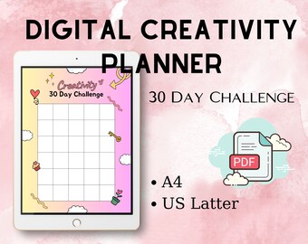 Creativity Planners, that girl 30 Day Challenge, DIGITAL PLANNERS A4 US Latter Planner