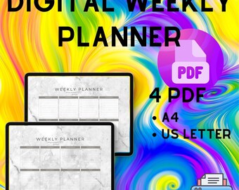 Minimalist Weekly Planner, Printable Daily Planner TemplateII Weekly Schedule To Do List Printable, A4 & Letter, Monday/ Sunday Start