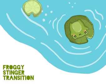 Froggy Animated Stream Transition: Kawaii VTuber Twitch Overlay (Webm & MOV Digital Download