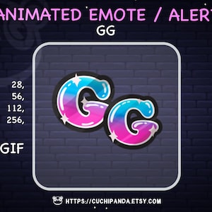 Animated GG Emote, GG Alert, Sparkles, Rainbow, Twitch, Stream