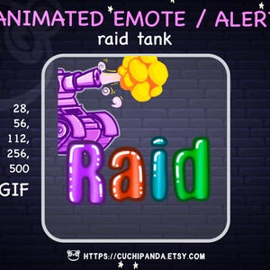 Raid Tank , Animated Emote, Alert, Twitch, Stream