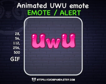 UWU Animated Emote, Heart Alert, Twitch decor