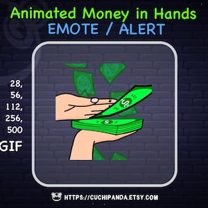 Animated Money Emote, Money Hand Donation Alert, Twitch, Stream