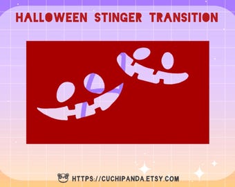 Halloween Stream Stinger Transition – Red Blood Ghost Faces (1080p WebM, Instant Download)