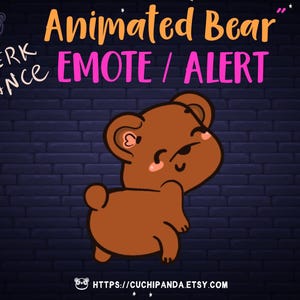 Bear Twerk Animated Emote, Dance emote, Dance Alert, Twitch, Discord, YouTube, Stream, Valentine stream decor