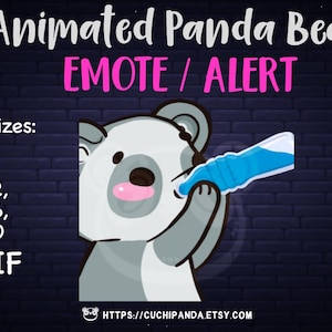 Panda Animated Emote, Panda Bear Drink Alert, Drink Emote