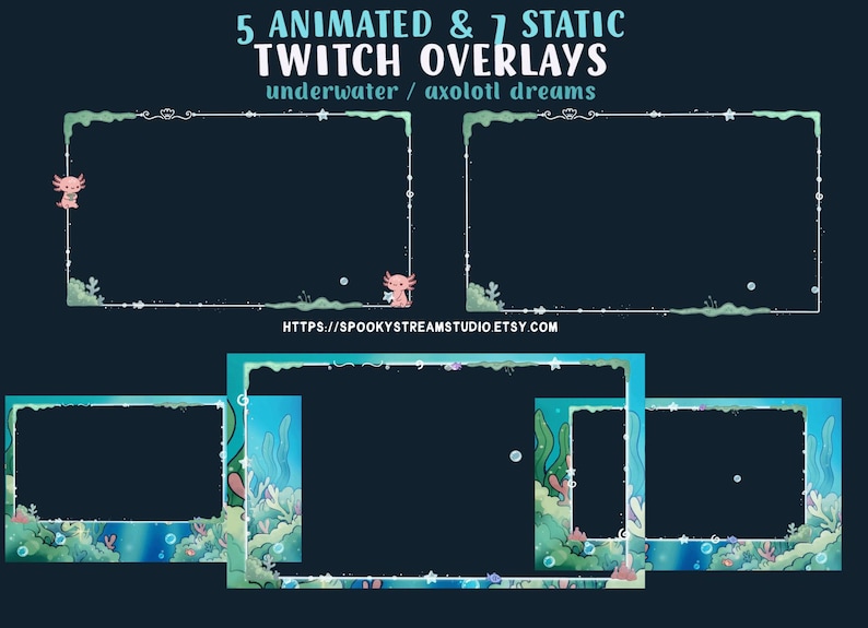 Animated Ocean Overlays for Twitch Stream, Vtuber Underwater, Summer ...